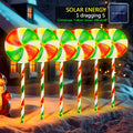NNETM 5-in-1 Solar-Powered Christmas Candy Cane Lights