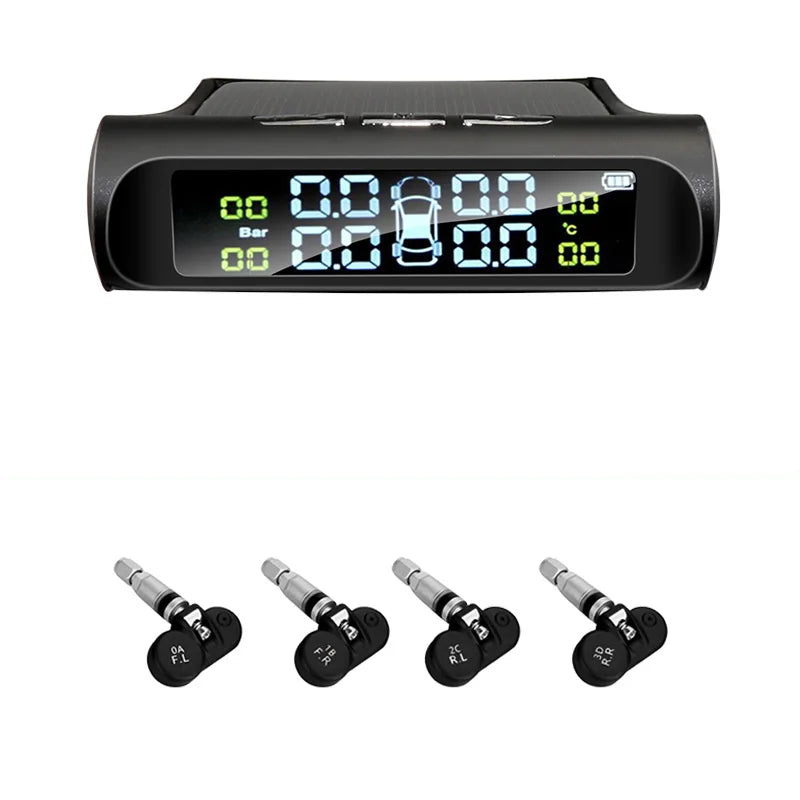 NNEOBA Solar Powered TPMS Wireless Tire Pressure Monitoring Black