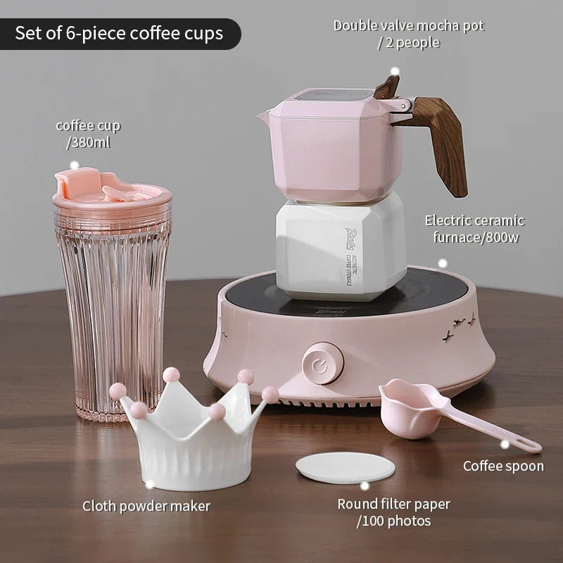 Double Valve Moka Pot Square Coffee Pot Espresso Pot Coffee Extraction Maker