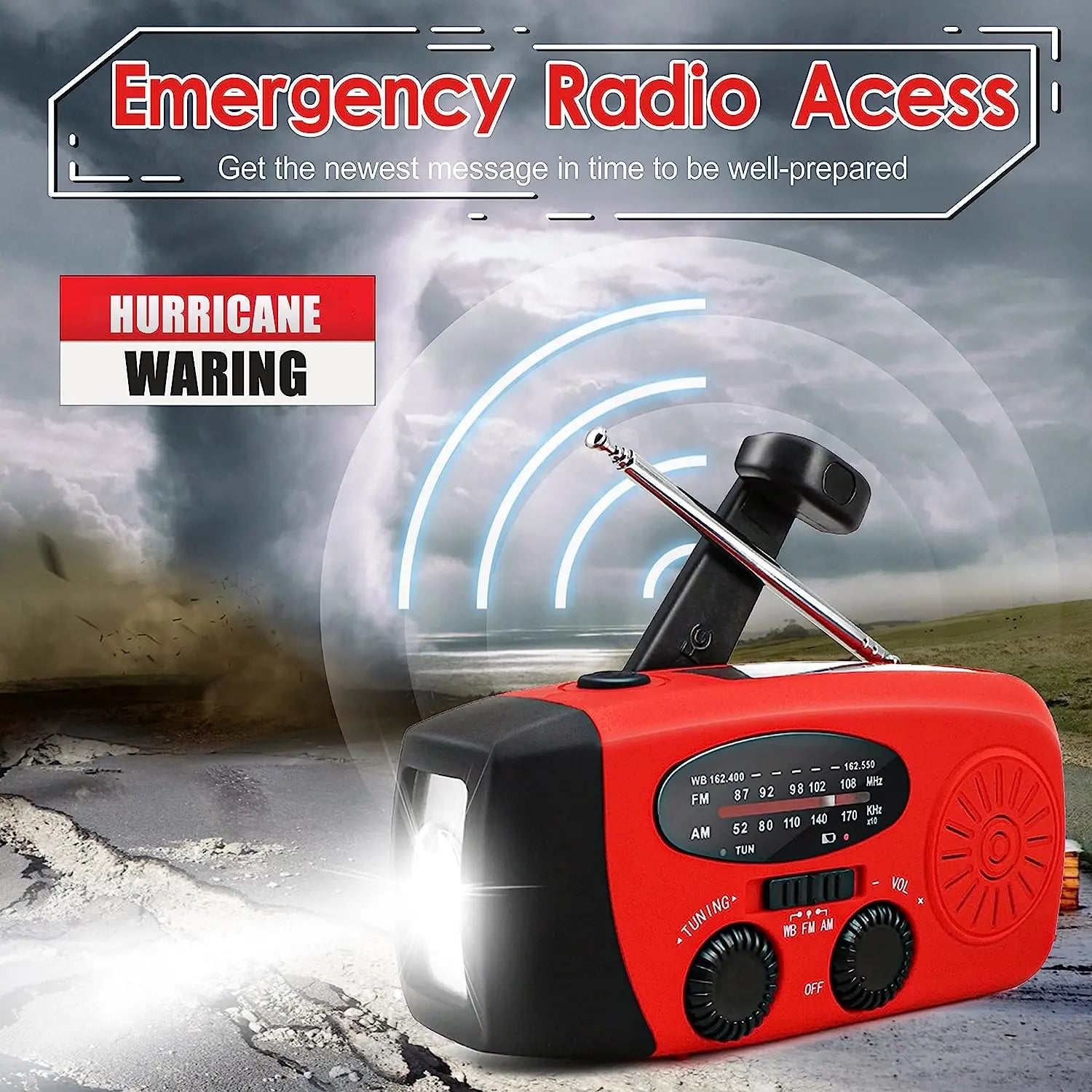 NNEOBA Solar Powered Camping Light With AM/FM Radio
