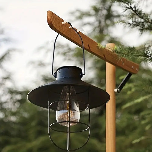Black Vintage Solar-Powered Art Courtyard Chandelier - Outdoor Garden Decor