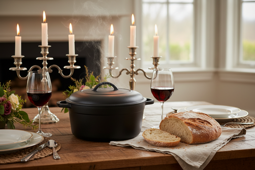 5-Quart Black Cast Iron Dutch Oven with Lid for Oven Stove Grill or Campfire