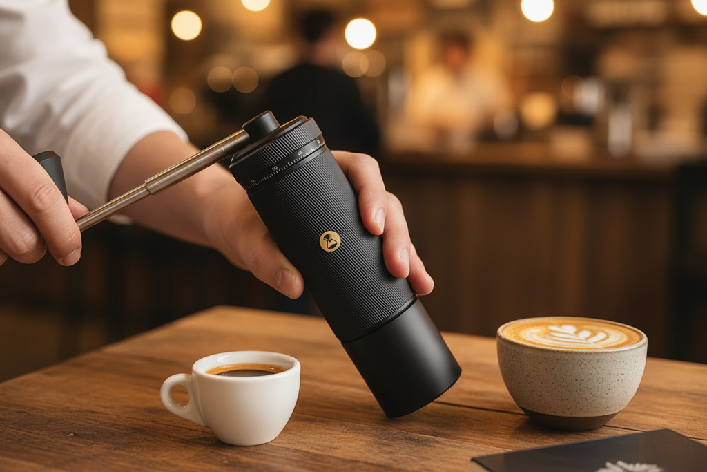 StepUP Coffee Manual Coffee Grinder Chestnut S3 – External Adjustment, S2C890 Burr
