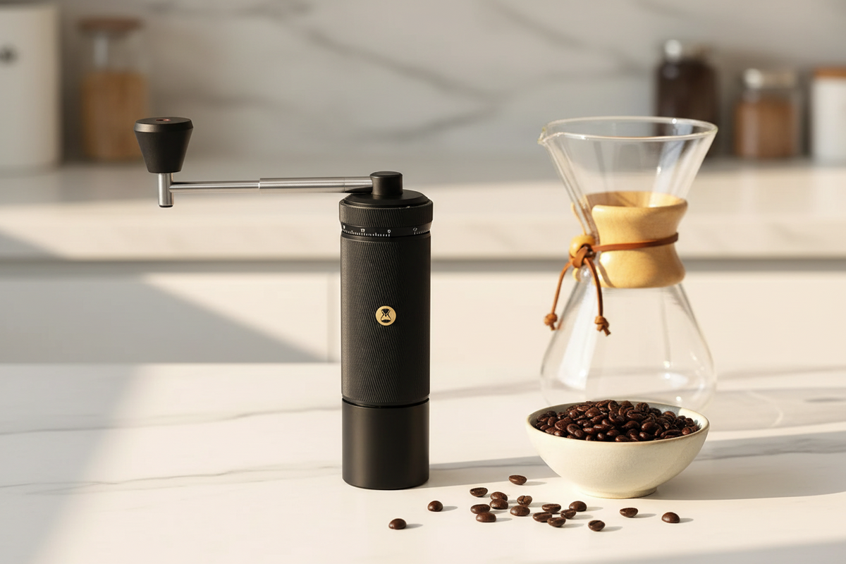 StepUP Coffee Manual Coffee Grinder Chestnut S3 – External Adjustment, S2C890 Burr