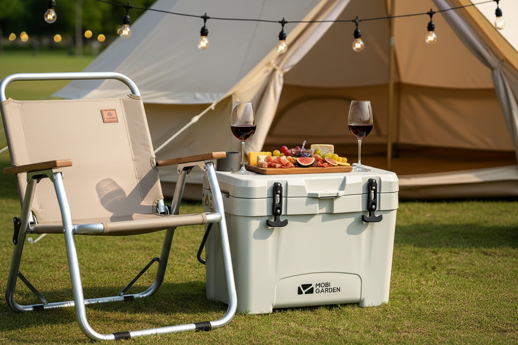 25L Portable Camping Ice Box Cold Storage Cooler White