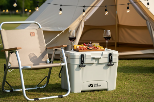 25L Portable Camping Ice Box Cold Storage Cooler White