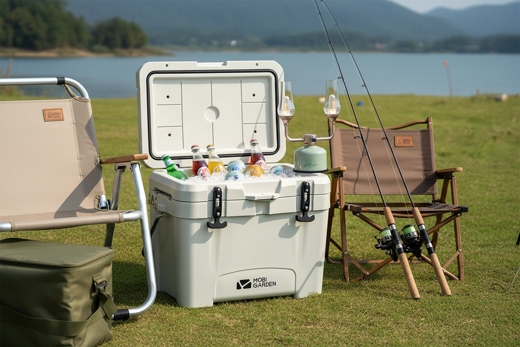 25L Portable Camping Ice Box Cold Storage Cooler White