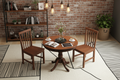 3 Pieces Wooden Dining Table and Chair Set for Cafe Kitchen Living Room
