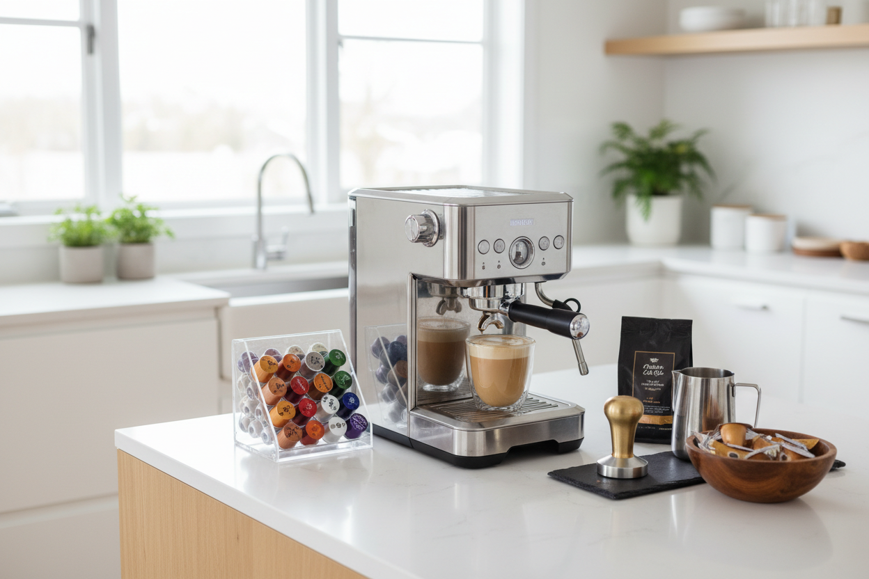 Automatic Espresso Coffee Machine | High Pressure | Ground Coffee & Capsules
