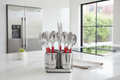 Gibson Sensations II 16 Piece Stainless Steel Flatware Set with Red Handles and Chrome Caddy
