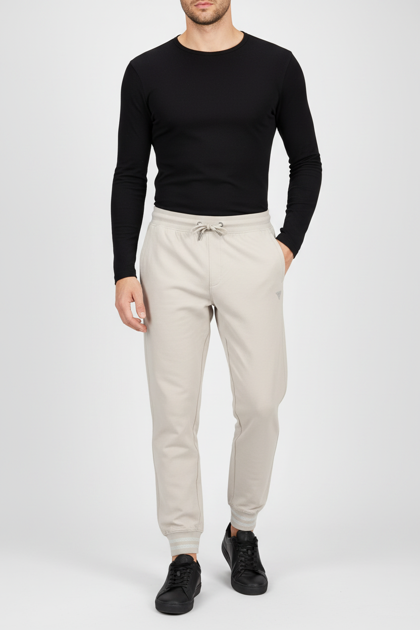 GUESS JEANS MEN'S BEIGE TROUSERS