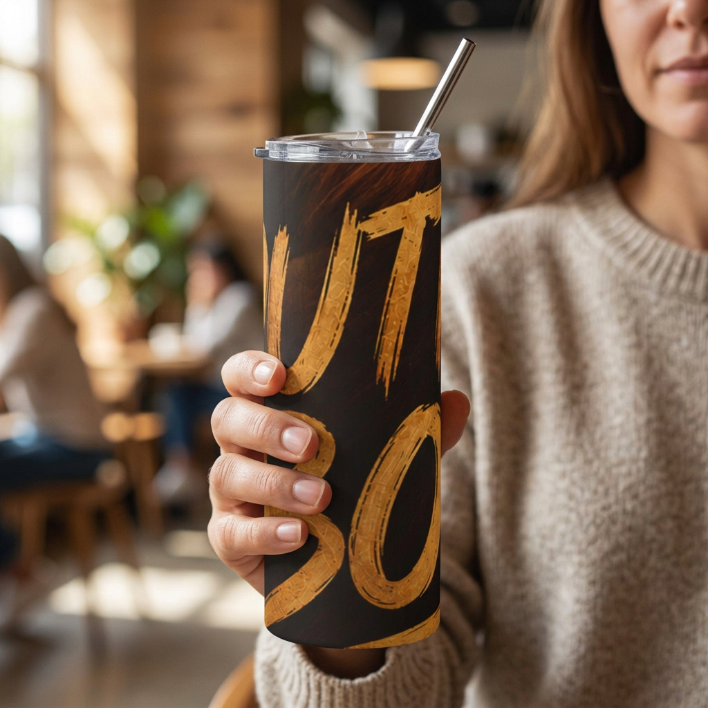 Dutty Boy tumbler held in a hand