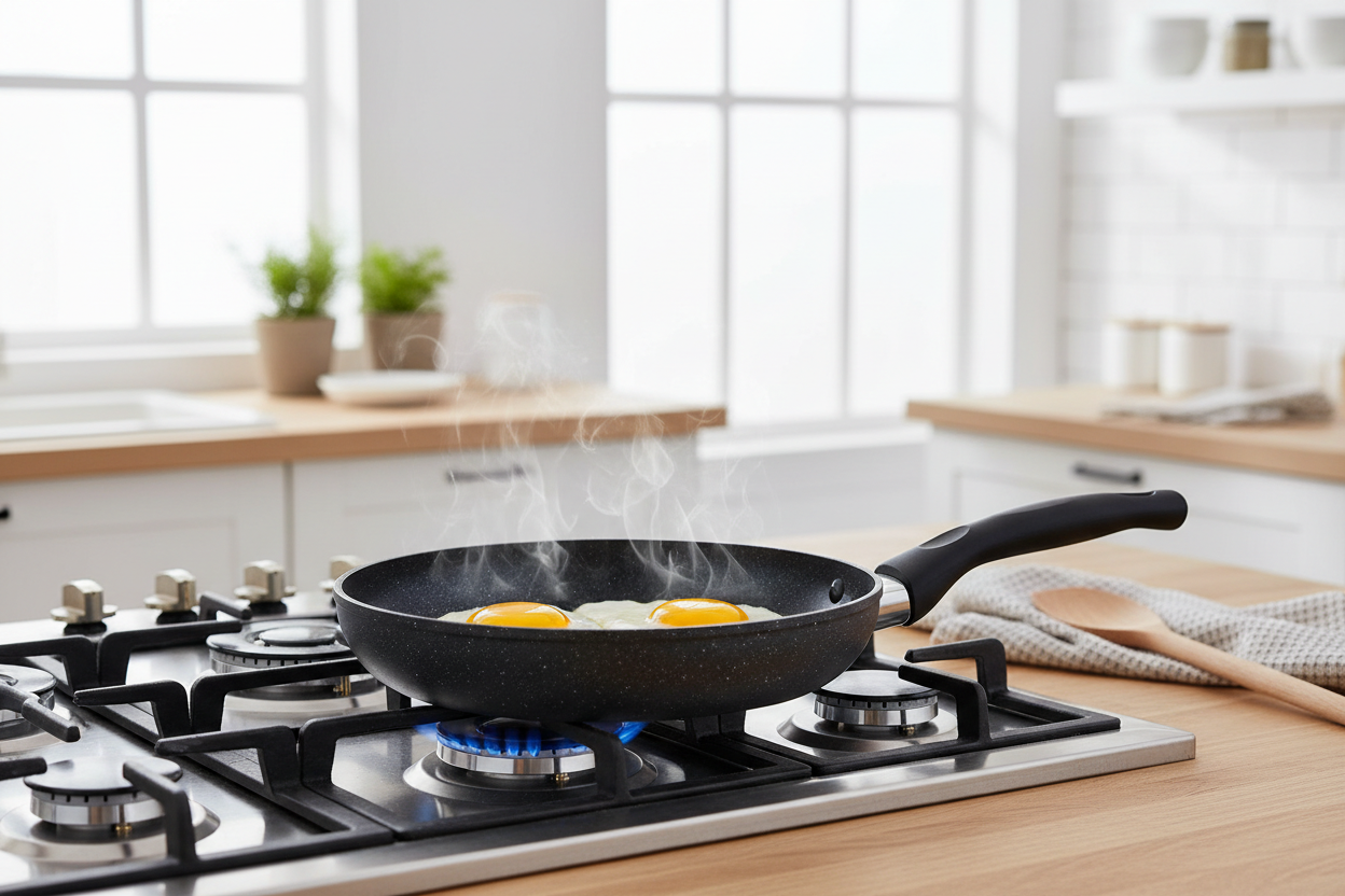 Korkmaz Ornella Nonstick 8 Inch Aluminum Frying Pan in Granite Black