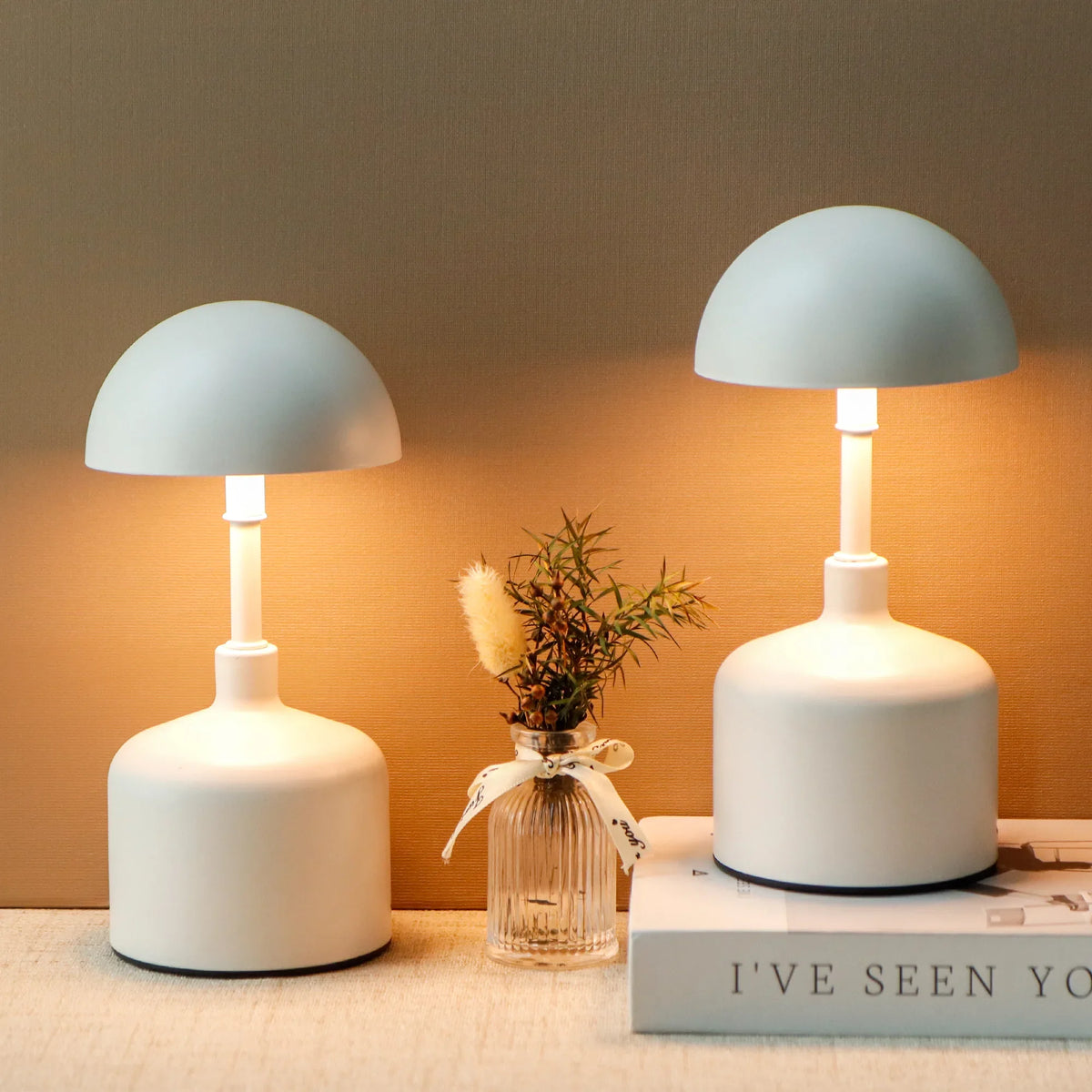 Set of 2 Rechargeable Mushroom Lamps