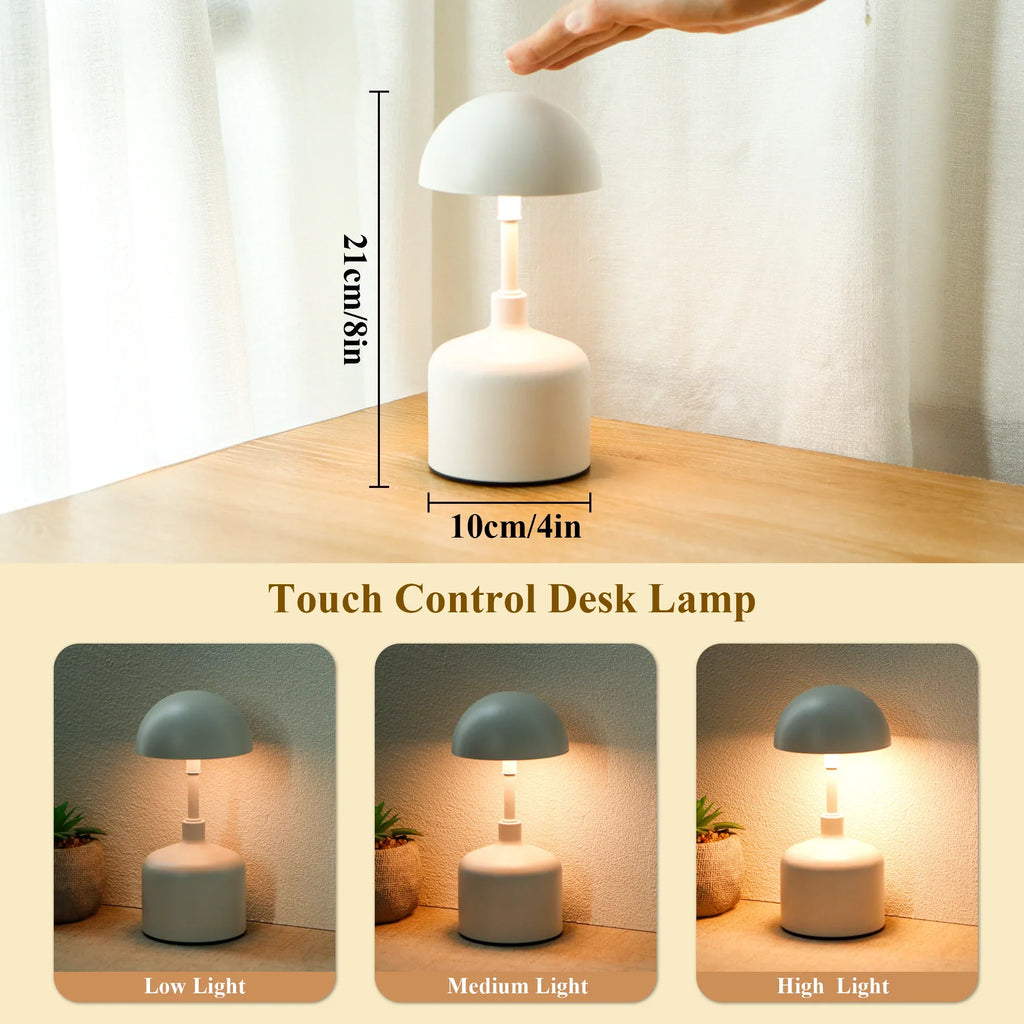 Set of 2 Rechargeable Mushroom Lamps
