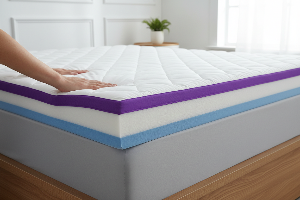 Dual Layer Memory Foam Mattress Topper for Ultimate Comfort