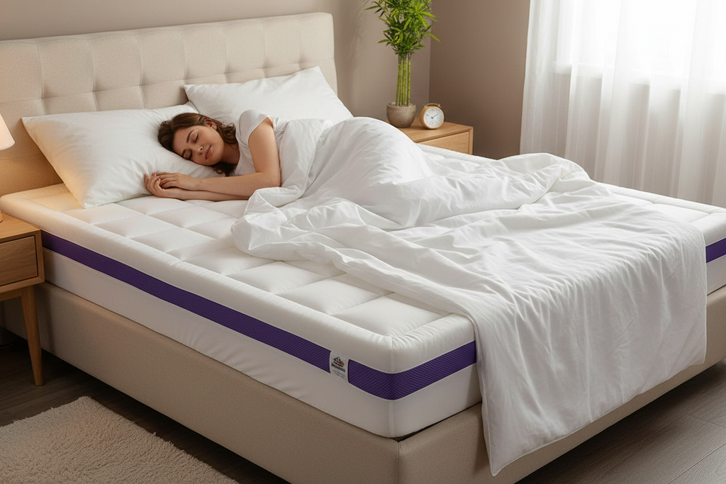 Dual Layer Memory Foam Mattress Topper for Ultimate Comfort