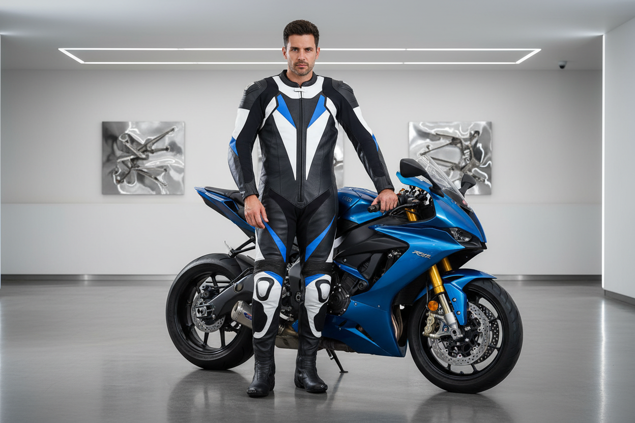 SS024 MEN MOTORCYCLE LEATHER RACING SUIT