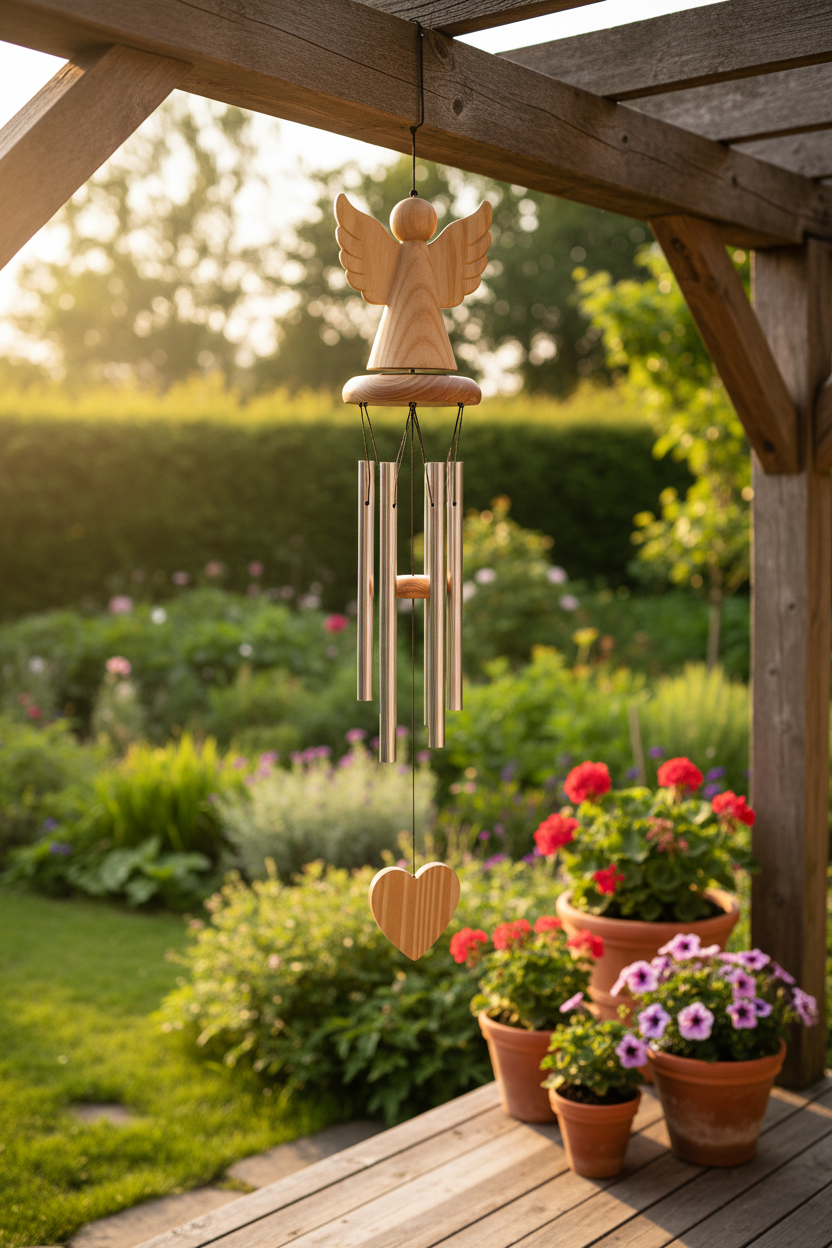 Solar Power Angel Wind Chimes